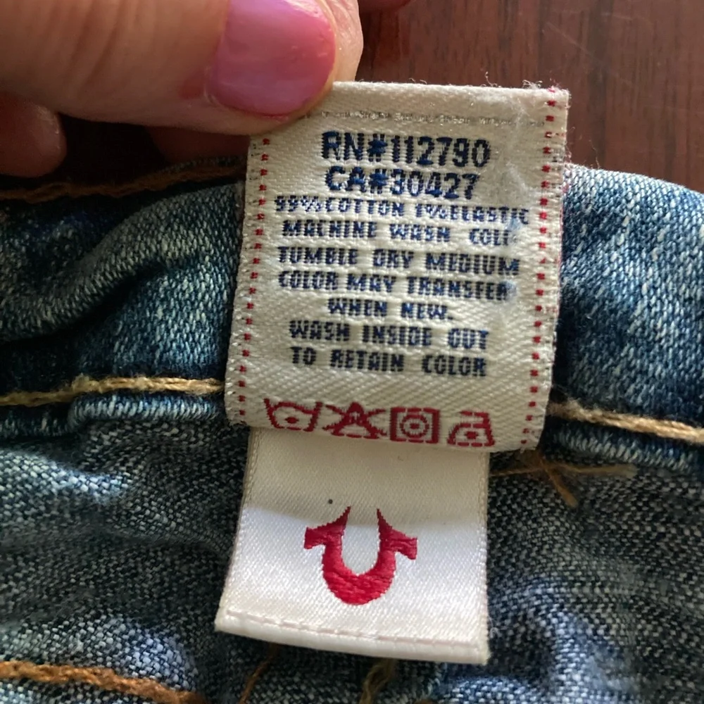 True Religion Women's Straight Leg Blue Jeans
